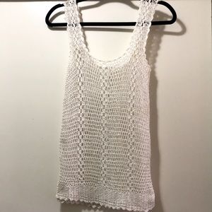Handmade Crochet White Tank Top